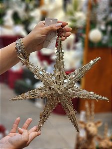 ESTRELA ARAMADA CHAMPANHE 30CM - PRÉ VENDA 2026