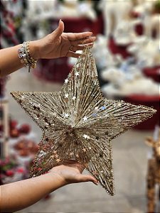 ESTRELA ARAMADA CHAMPANHE 40CM - PRÉ VENDA 2026