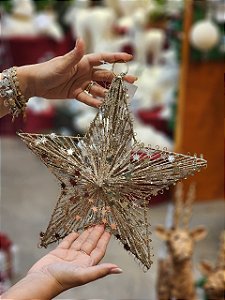 ESTRELA ARAMADA CHAMPANHE 25CM - PRÉ VENDA 2026