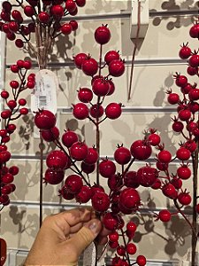 GALHO DECORATIVO BERRY VERMELHO 41CM - PRÉ VENDA 2026