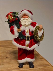 PAPAI NOEL COLECIONÁVEL TRADICIONAL 30CM