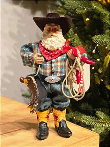 PAPAI NOEL COLECIONÁVEL VAQUEIRO 30CM