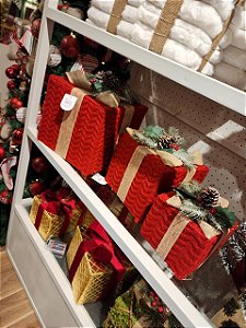 TRIO DE CAIXA DE PRESENTE COM LED WARM VERMELHA - PRÉ VENDA 2026