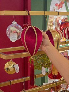 PENDENTE DECORADO BALÃO VERMELHO 30CM - PRÉ VENDA 2026