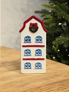 CASA CERÂMICA DECORADA COM LUZ 15,5CM