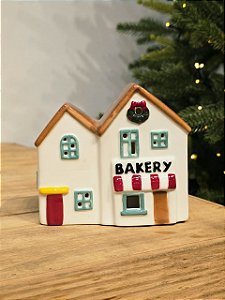 CASA CERÂMICA DECORADA COM LUZ 11CM