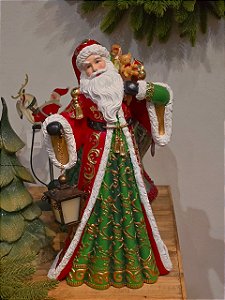 PAPAI NOEL NOITE DE NATAL LUXO EM RESINA 46CM