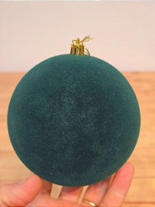 BOLA VELUDO VERDE 12CM UNITÁRIA