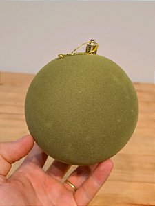 BOLA VELUDO VERDE CLARO 12CM UNITÁRIA