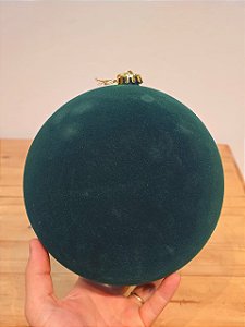 BOLA VELUDO VERDE 20CM UNITÁRIA