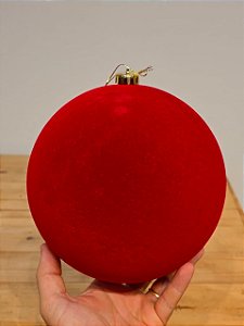 BOLA VELUDO VERMELHA 20CM UNITÁRIA