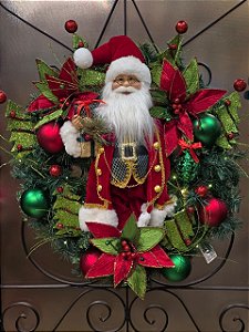 GUIRLANDA DECORADA COM NOEL EM PÉ 65CM