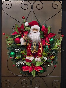 GUIRLANDA DECORADA COM NOEL EM PÉ 65CM