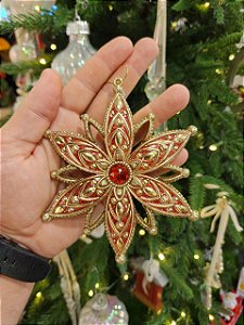 PENDENTE ESTRELA VERMELHA 13CM