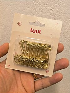 GANCHO NATAL EM METAL DOURADO 4,5CM COM 40 UNIDADES