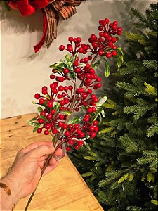 GALHO DECORATIVO CACHO BERRYS 65CM