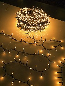 PISCA FESTÃO 1600 LEDS 50 METROS AMBAR FIXO BIVOLT USO INTERNO E EXTERNO