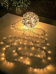 PISCA FESTÃO 1600 LEDS 50 METROS AMBAR FIXO BIVOLT USO INTERNO E EXTERNO