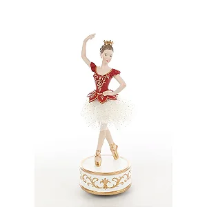 BAILARINA COM CORSET BRANCO E VERMELHO 29CM