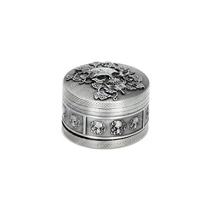Dichavador de Metal Caveira Relevo - Prata