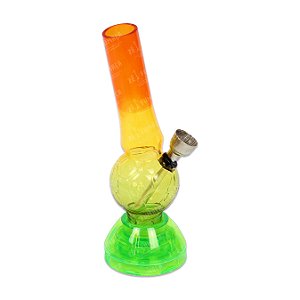 Bong de Acrílico com Dichavador - Mix Laranja Amarelo Verde