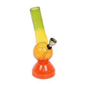 Bong de Acrílico com Dichavador - Mix Verde Amarelo Laranja