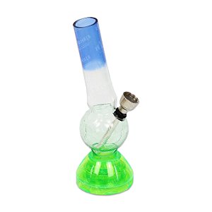 Bong de Acrílico com Dichavador - Mix Azul Transparente Verde