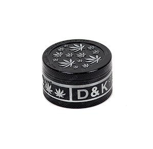 Dichavador de Metal D&K Hemp Leaves Grande - Preto