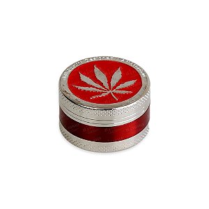 Dichavador de Metal Hemp Leaf - Vermelho