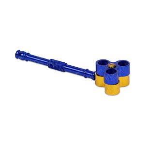 Pipe de Metal Giratório (Magnético) - Azul Dourado