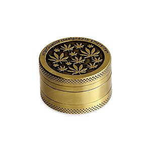 Dichavador de Metal Hemp Leaves - Dourado