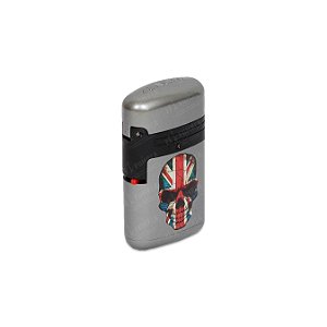 Isqueiro Maçarico Zengaz Caveira UK II - Prata