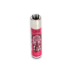 Isqueiro Grande Clipper Elefante Mandala - Rosa