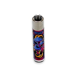 Isqueiro Grande Clipper Cogumelo IV - Mix Roxo / Rosa