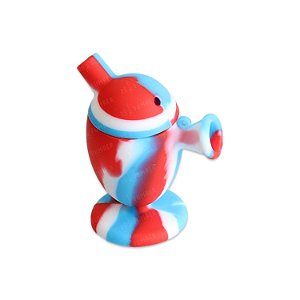 Mini Bong de Silicone (Blunt Bubble) - Mix Azul Vermelho Branco