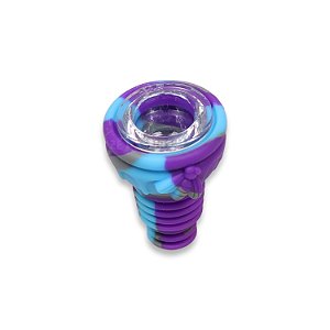 Bowl Silicone com Vidro - Roxo Azul Cinza