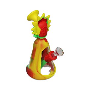 Bong de Vidro e Silicone R&M - Amarelo Verde Vermelho