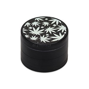 Dichavador de Metal Hemp Leaves - Preto