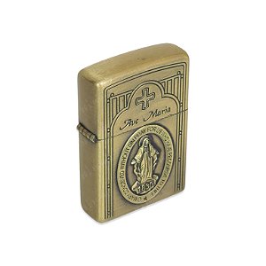 Isqueiro Ave Maria  - Dourado Envelhecido