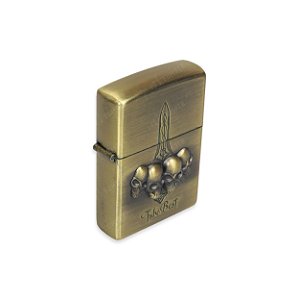 Isqueiro Caveira III  - Dourado Envelhecido