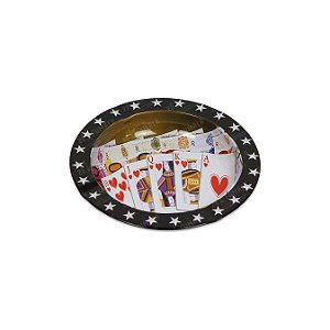Cinzeiro de Metal Cartas - Preto