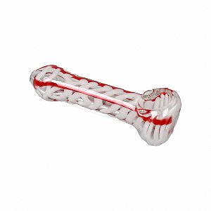 Pipe de Vidro - Mix Branco Vermelho