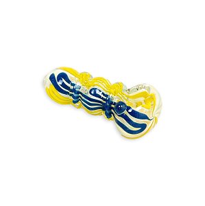 Pipe de Vidro Squadafum - Mix Branco Amarelo Azul
