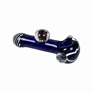 Pipe de Vidro Coral - Mix Azul Branco