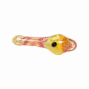 Pipe de Vidro Coral - Mix Amarelo Vermelho Branco