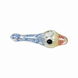 Pipe de Vidro Coral - Mix Transparente Rosa Azul