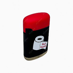 Isqueiro Maçarico Zengaz Shit Happens - Mix Preto Vermelho