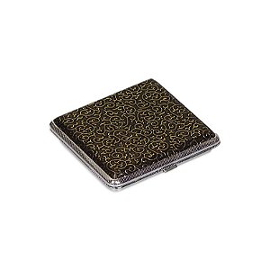 Cigarreira de Alumínio - Courino Mix Preto Dourado