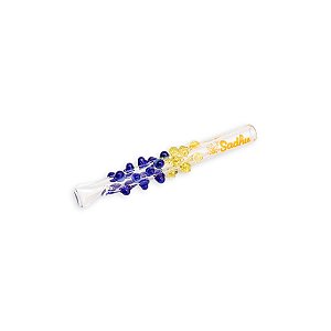 Piteira de Vidro Sadhu 6 mm Anti Stress - Mix Azul Dourado