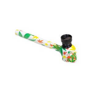 Pipe de Vidro D&K Caveira - Mix Branco Amarelo Verde